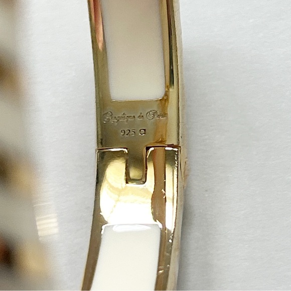 Vintage Angelique de Paris Mata Hari 18 Karat Gold Vermeil Cream Bangle Bracelet - Picture 11 of 13